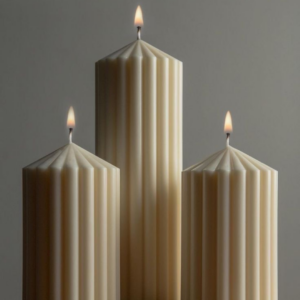 Geometric Ribbed Candles